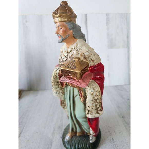 Vintage fontanini paper mache wiseman nativity village Xmas religious statue lar - Picture 2 of 9